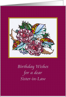 Birthday for Sister-in-Law Colorful Floral Sketch card