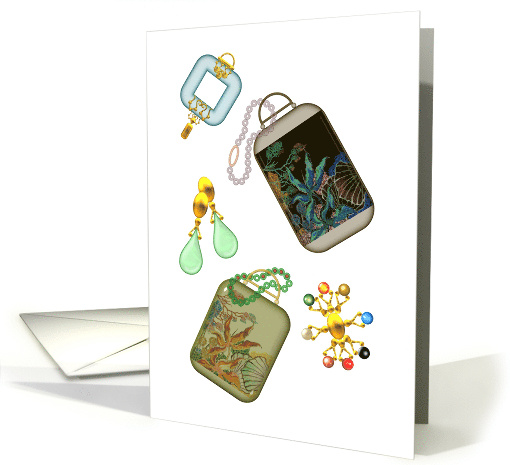 Pieces From A Jewelry Box Fashion Blank card (883187)