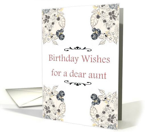 Birthday For Aunt Floral Lace card (883309)