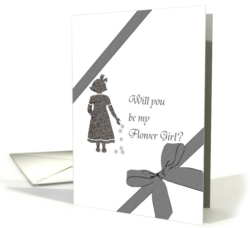 Be My Flower Girl Profile Of Young Girl Scattering Flowers card