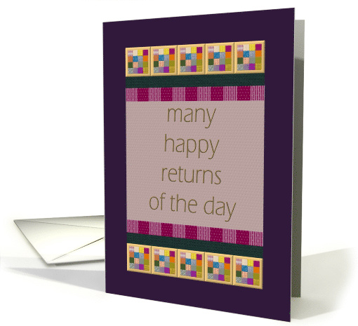 Birthday Greeting for Dad Colorful Squares and Stripes card (883567)