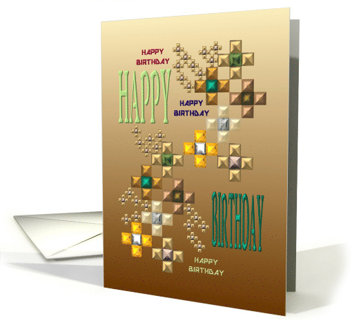 Birthday Colored Squares card (887638)