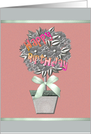 Birthday Grey And Silver Ornamental Flowering Shrub In A Pot card