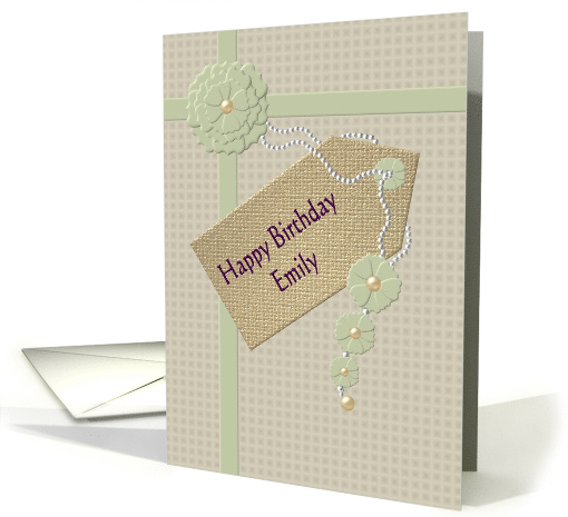 Birthday for Emily Pretty Wrapping And Gift Tag card (892201)