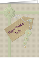 Birthday for Emily Pretty Wrapping And Gift Tag card