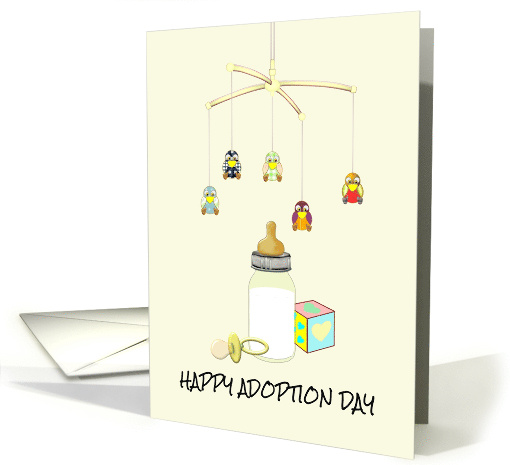 Adoption Day Gotcha Baby Mobile Formula Pacifier Fabric Cube Toy card