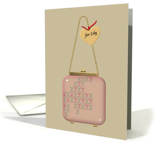 Birthday For Lily Pretty Pink Evening Bag With Heart... (893237)