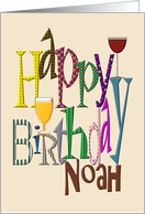 Birthday for Noah Wine And Beer card