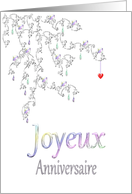 French Birthday Greeting Joyeux Anniversaire Jewels And A Red Heart card