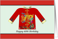 60th Birthday Silk Coat Embroidered With Gold Dragon Motif card