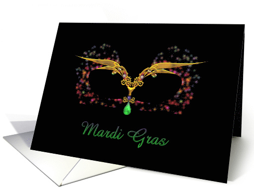 Mardi Gras Jeweled Eyes A Gold Emerald And Amethyst Mask card (896924)