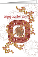 Mother’s Day From All Of Us Abstract Circles in Maroon and Gold card