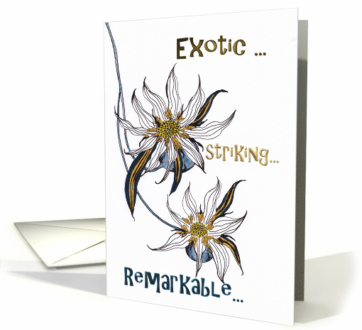 Birthday For Her Turning Back Time Exotic Flower card (897681)