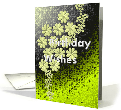 Birthday Garland Of Cream Flowers On Colored Swirls card (898947)