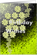 Birthday Garland Of Cream Flowers On Colored Swirls card