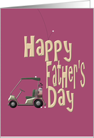 Happy Father’s Day Golf Car and Flying Golf Ball card