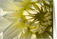 Be My Flower Girl Beauty And Elegance In A White Dahlia card
