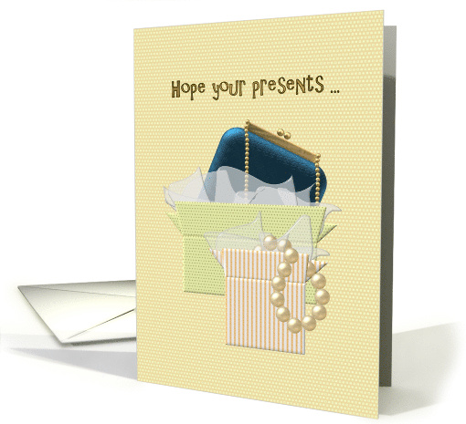 What You Wish For Handbag and Pearl Necklace Birthday card (902543)