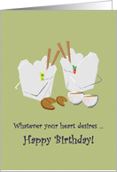 Happy Birthday All You Can Eat Chinese Take Out card