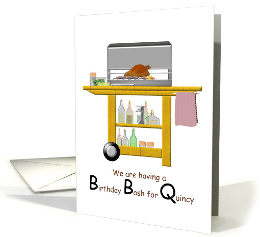 Invitation to Quincy's Birthday Party Having A BBQ card (904118)