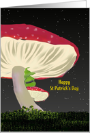 St. Patrick’s Day Leprechaun Asleep Under Toadstool card