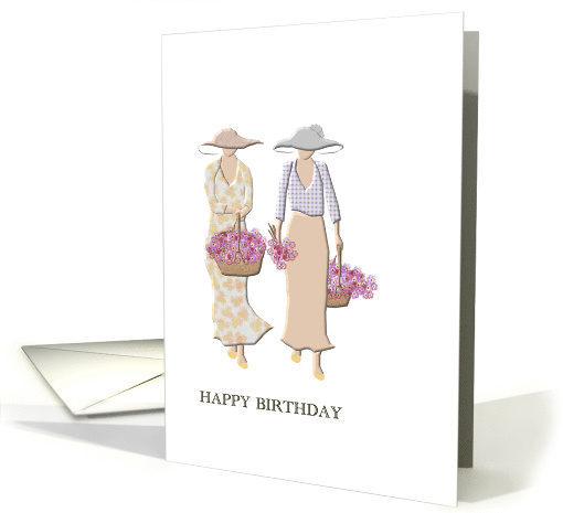 Birthday For Friend Ladies With Flower Baskets card (907307)