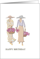 Birthday For Friend Ladies With Flower Baskets card