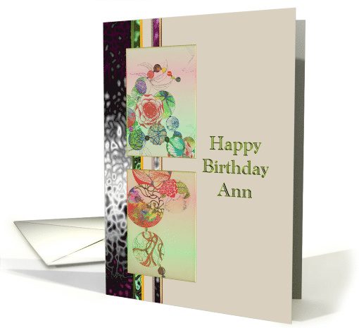 Birthday For Ann Abstract Florals In Soft Tones card (907799)