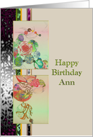 Birthday For Ann Abstract Florals In Soft Tones card