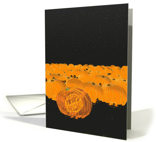 Halloween A Field Of Pumpkins All Lit Up card (910092)