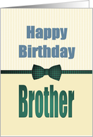Birthday for Brother Black and Deep Green Patterned Bowtie card