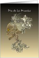Dia De Los Muertos Illustration Of Skull With Floral Hat card