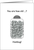 Birthday How Old Humbug Sweets In Jar card