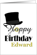 Birthday For Edward Top Hat And Monocle card