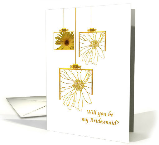 Daisy Themed Wedding Be My Bridesmaid card (912257)