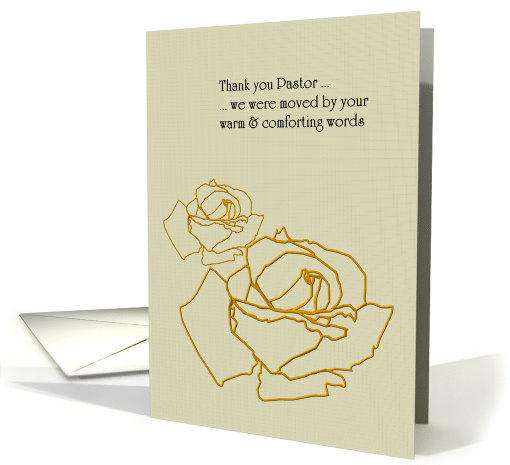 Thank You Pastor for Eulogy Outline of Roses card (912927)