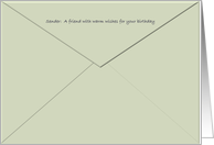 Birthday Greeting For Friend Back Of Envelope card