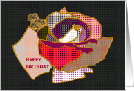 Birthday for Niece Patchwork Rose card