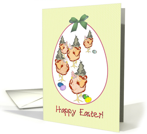 Easter Chicken Parade Chickens and Easter Eggs card (914522)