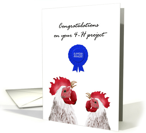 Congratulations on 4-H Project Success Happy Chickens card (916880)