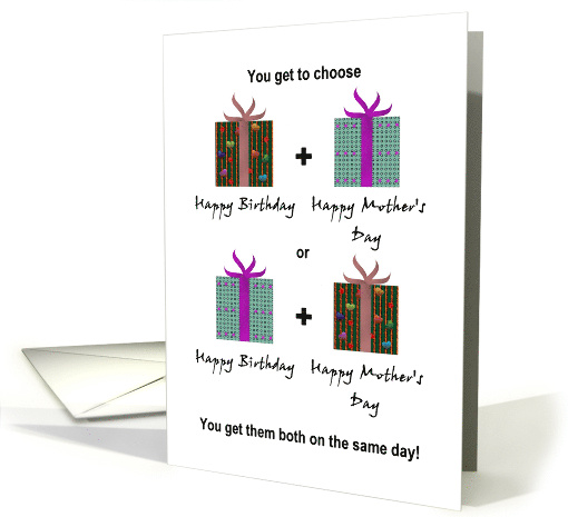 Birthday and Mother's Day in 1 for Mom Pretty Presents card (917201)
