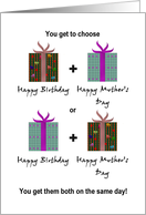 Birthday and Mother’s Day in 1 for Mom Pretty Presents card