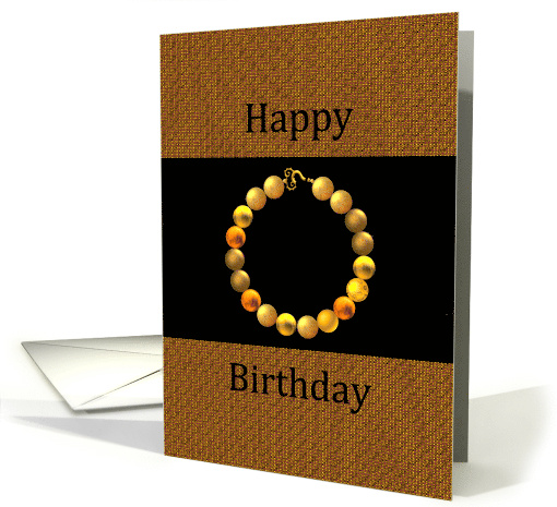 Birthday for Mother-in-Law Beaded Necklace in Gold card (918173)