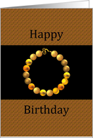 Birthday for Mother-in-Law Beaded Necklace in Gold card