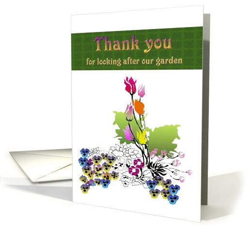 Thank You Gardener Pansies And Tulips card (919421)