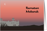 Ramadan Crescent Moon Above A Moorish Building card