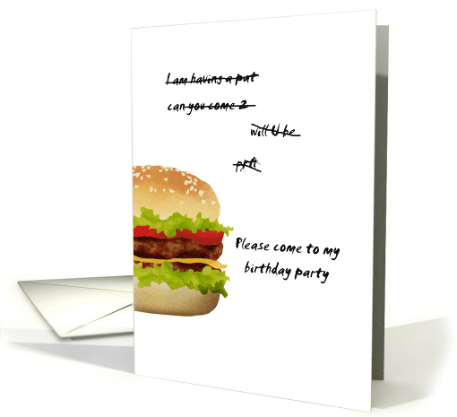 Children's Birthday Party Invitation Delicious Burger card (920690)