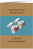 From Parents to Son on His Engagement Pair of Silver Cufflinks card