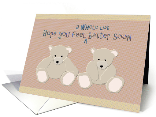 Get Well Soon Sad Teddy Bears card (920950)
