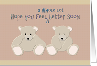 Get Well Soon Sad Teddy Bears card